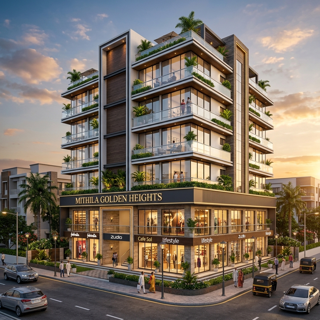 Mithila Golden Heights Building Facade Render